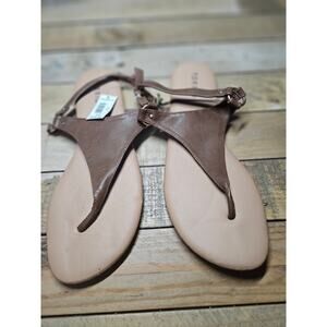 Torrid PU Leather Strap Thong Sandal Brown 9.5